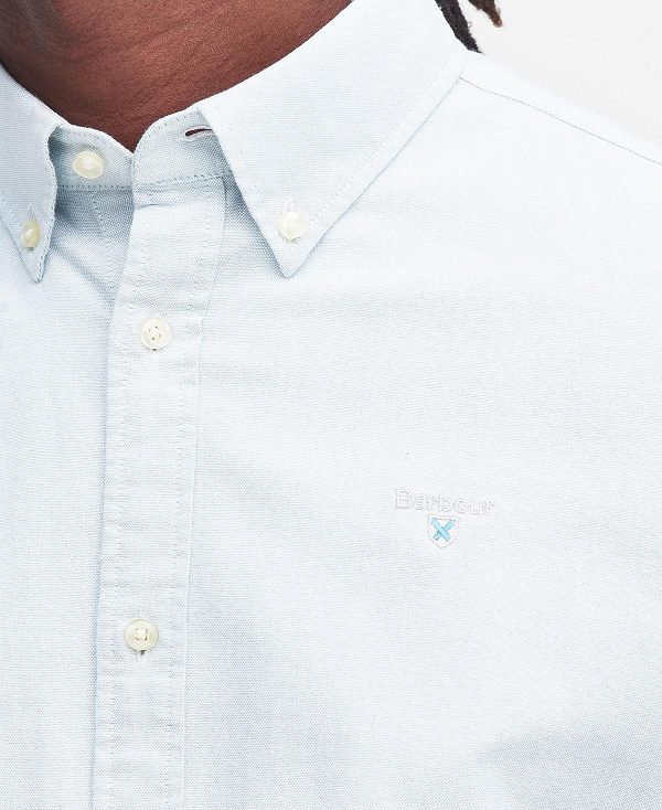 Barbour Oxford Tailored Short-sleeved Shirt μπλε | BABO87774