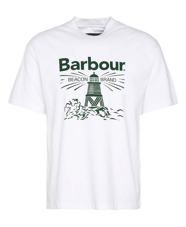 Barbour Pell Oversized Graphic T-shirt ασπρα | BABO88385