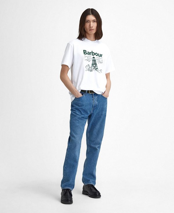 Barbour Pell Oversized Graphic T-shirt ασπρα | BABO88385
