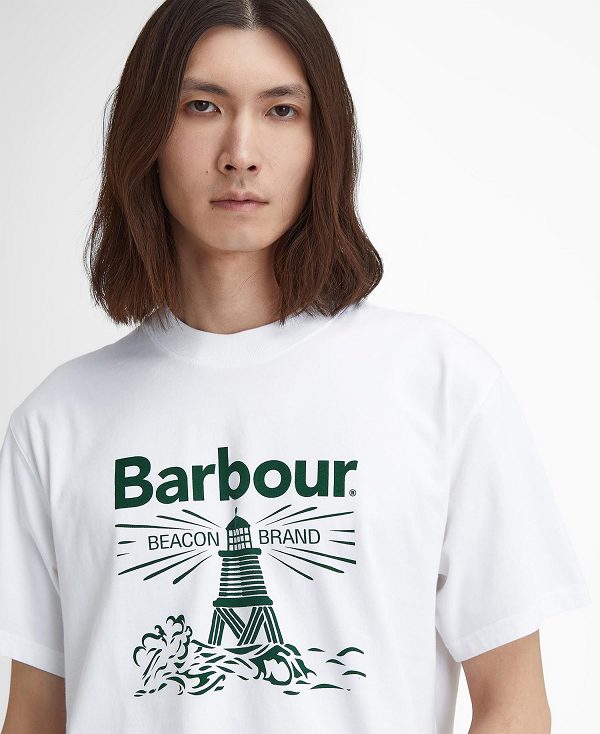 Barbour Pell Oversized Graphic T-shirt ασπρα | BABO88385