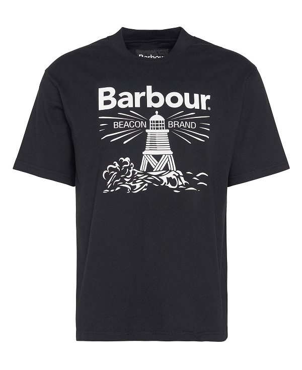 Barbour Pell Oversized Graphic T-shirt μαυρα | BABO88394