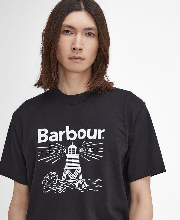 Barbour Pell Oversized Graphic T-shirt μαυρα | BABO88394