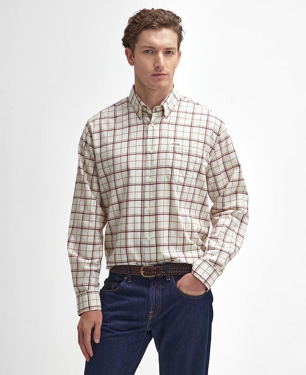 Barbour Pelton Regular Long-sleeved Shirt ασπρα | BABO87911
