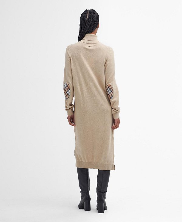 Barbour Pendle Knitted Midi Dress Μπεζ | BABO89638
