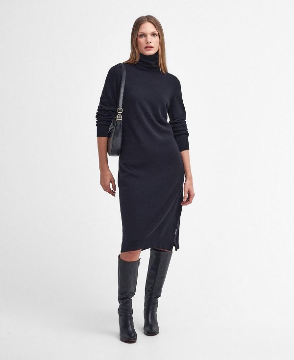 Barbour Pendle Knitted Midi Dress μαυρα | BABO89659