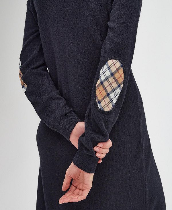 Barbour Pendle Knitted Midi Dress μαυρα | BABO89659