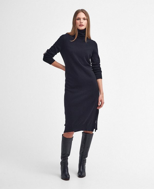 Barbour Pendle Knitted Midi Dress μαυρα | BABO89659