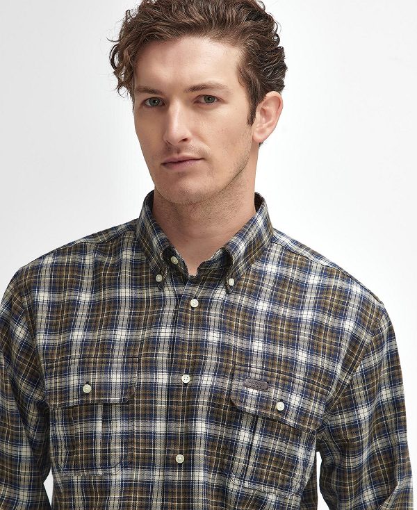 Barbour Penrice Regular Long-sleeved Shirt σκουρο μπλε | BABO87890