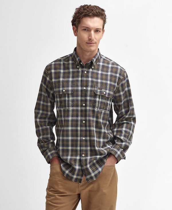 Barbour Penrice Regular Long-sleeved Shirt σκουρο μπλε | BABO87890
