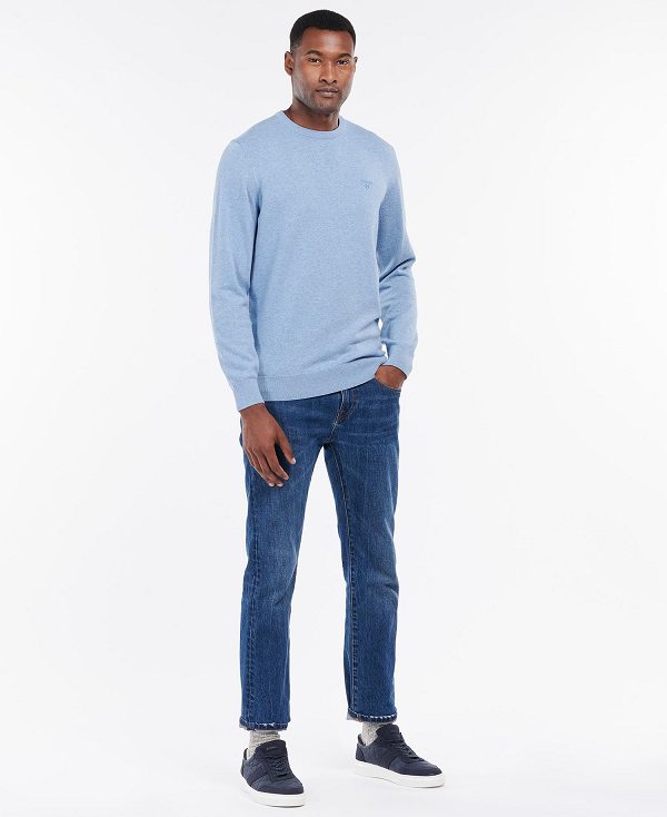 Barbour Pima Cotton Crew Neck Jumper μπλε | BABO88505