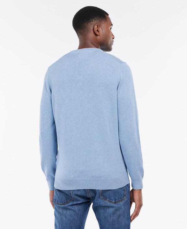 Barbour Pima Cotton Crew Neck Jumper μπλε | BABO88505