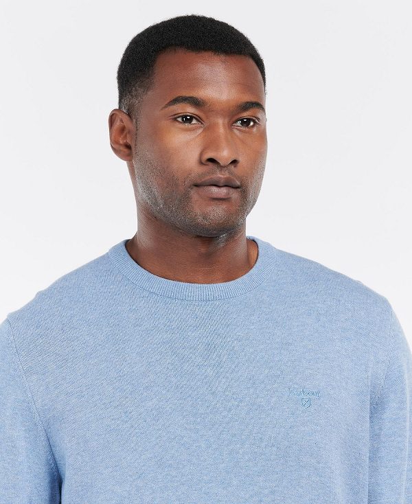 Barbour Pima Cotton Crew Neck Jumper μπλε | BABO88505