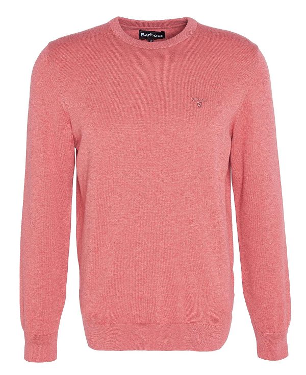 Barbour Pima Cotton Crew Neck Jumper ροζ | BABO88608