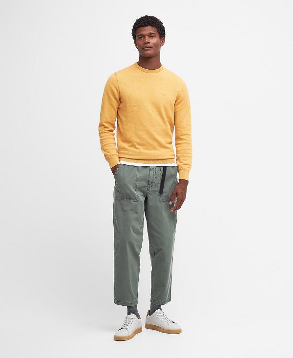 Barbour Pima Cotton Crew Neck Jumper πορτοκαλι χρυσο χρωμα | BABO88497