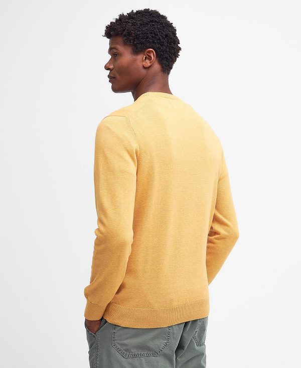 Barbour Pima Cotton Crew Neck Jumper πορτοκαλι χρυσο χρωμα | BABO88497
