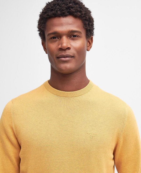 Barbour Pima Cotton Crew Neck Jumper πορτοκαλι χρυσο χρωμα | BABO88497