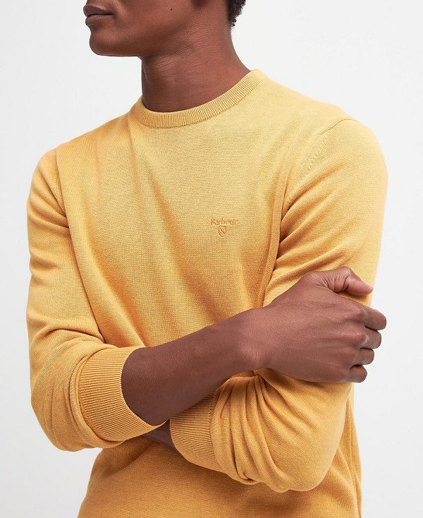 Barbour Pima Cotton Crew Neck Jumper πορτοκαλι χρυσο χρωμα | BABO88497