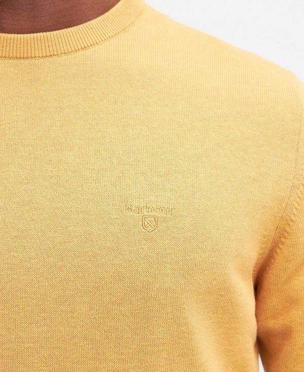 Barbour Pima Cotton Crew Neck Jumper πορτοκαλι χρυσο χρωμα | BABO88497