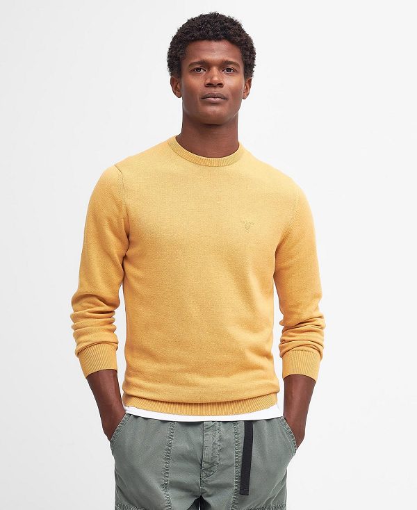 Barbour Pima Cotton Crew Neck Jumper πορτοκαλι χρυσο χρωμα | BABO88497