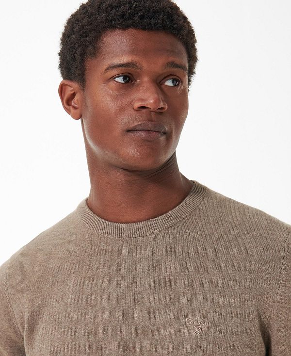 Barbour Pima Cotton Crew Neck καφε | BABO88527