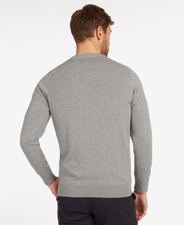 Barbour Pima Cotton Crew Neck γκρι | BABO88544