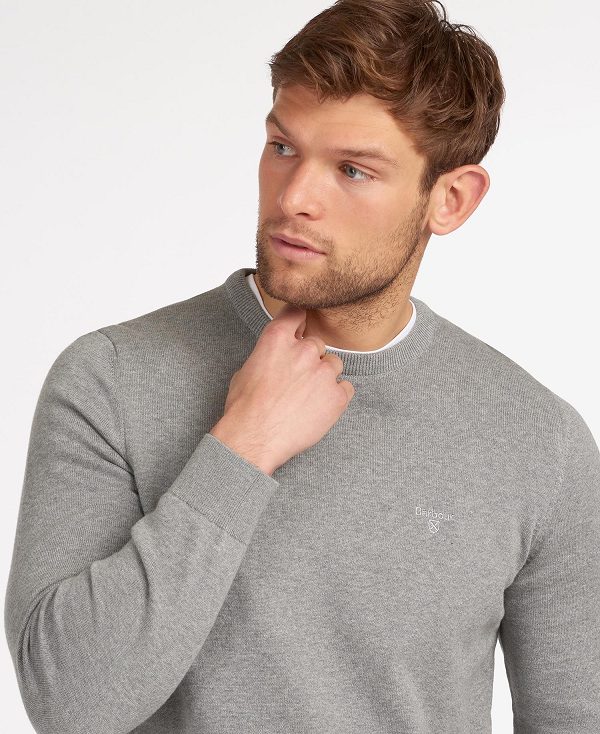 Barbour Pima Cotton Crew Neck γκρι | BABO88544