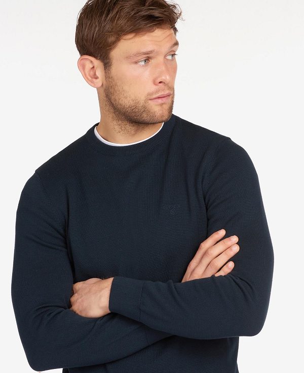 Barbour Pima Cotton Crew Neck σκουρο μπλε | BABO88589