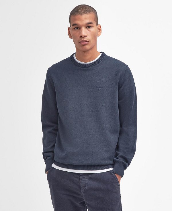 Barbour Pima Cotton Crew Neck σκουρο μπλε | BABO88589