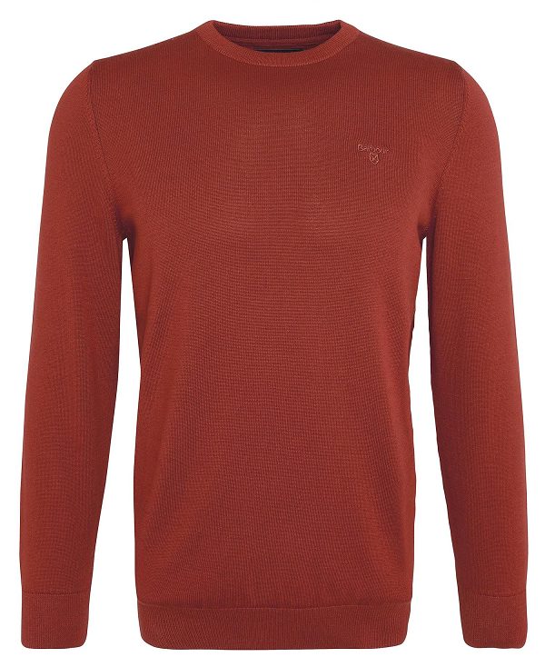 Barbour Pima Cotton Knitted Jumper κοκκινα | BABO88595
