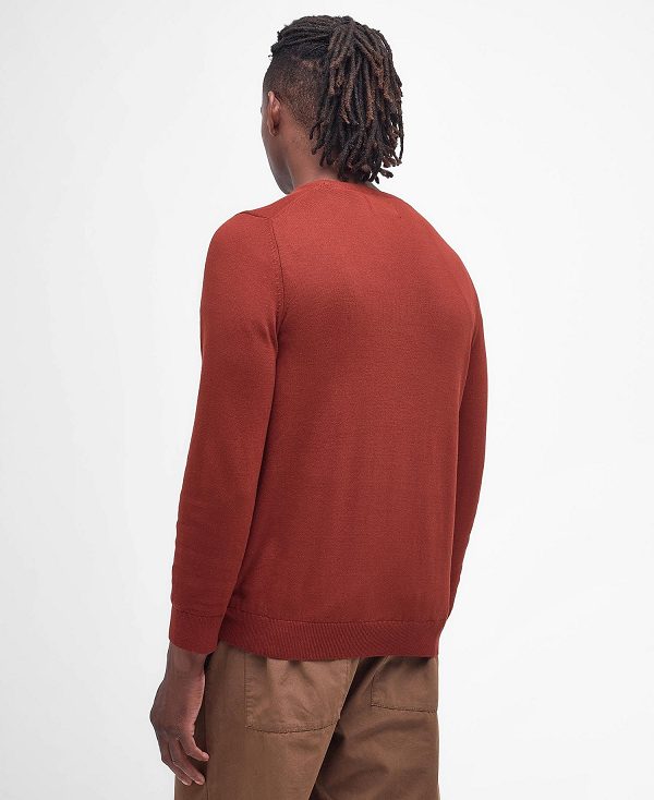 Barbour Pima Cotton Knitted Jumper κοκκινα | BABO88595