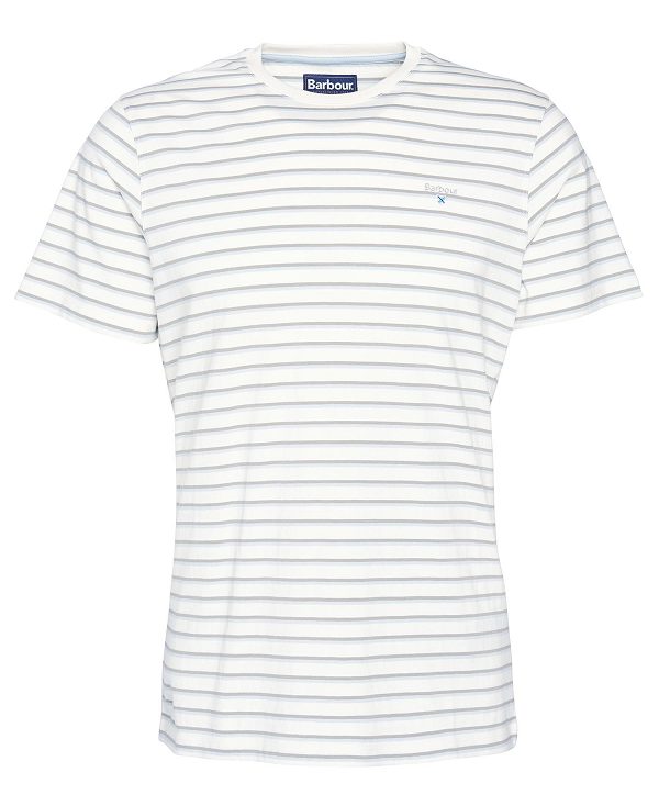 Barbour Ponte Striped T-shirt ασπρα | BABO88365