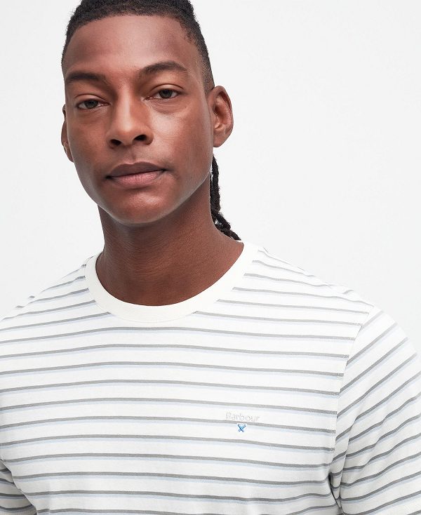 Barbour Ponte Striped T-shirt ασπρα | BABO88365