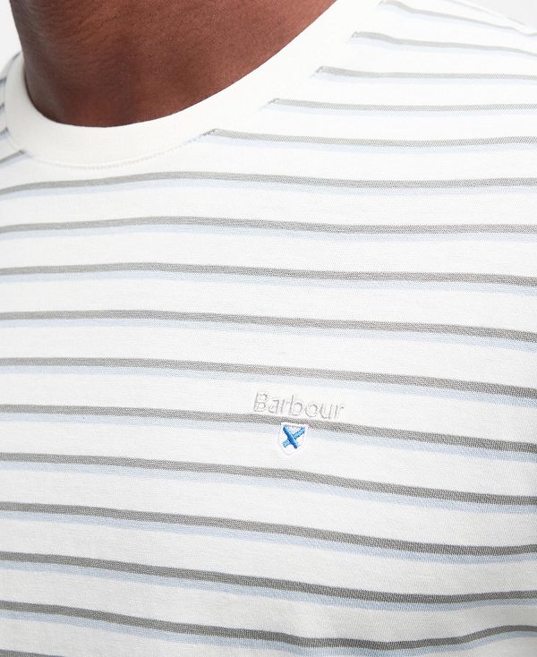 Barbour Ponte Striped T-shirt ασπρα | BABO88365