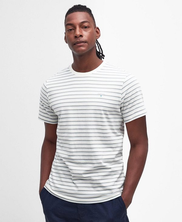 Barbour Ponte Striped T-shirt ασπρα | BABO88365