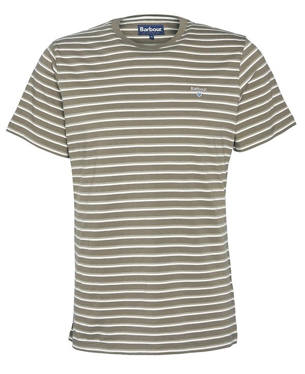 Barbour Ponte Striped T-shirt Ελιά | BABO88369