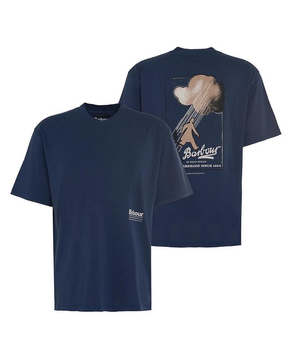 Barbour Portland Oversized T-shirt σκουρο μπλε | BABO88322