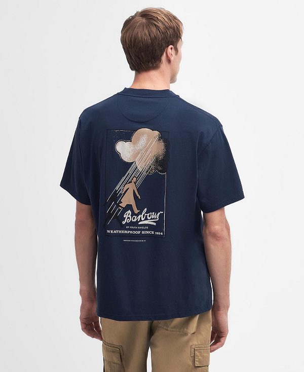 Barbour Portland Oversized T-shirt σκουρο μπλε | BABO88322