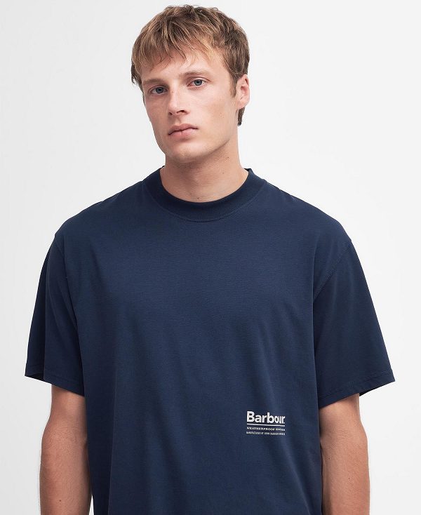 Barbour Portland Oversized T-shirt σκουρο μπλε | BABO88322