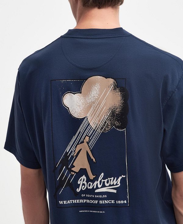 Barbour Portland Oversized T-shirt σκουρο μπλε | BABO88322