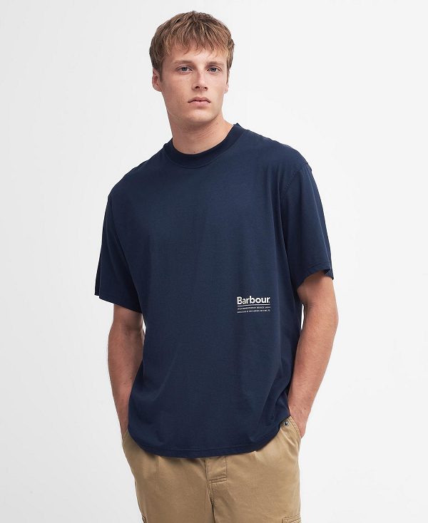 Barbour Portland Oversized T-shirt σκουρο μπλε | BABO88322