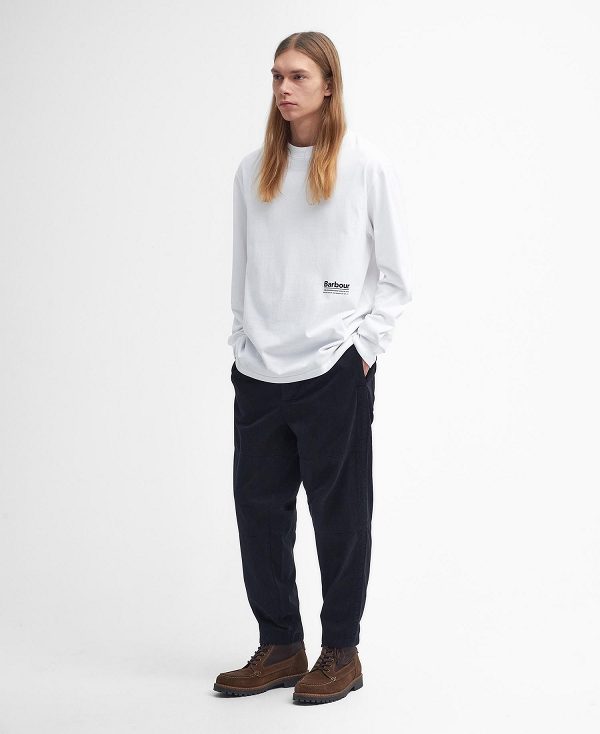 Barbour Portwell Oversized Long-sleeved T-shirt ασπρα | BABO88401