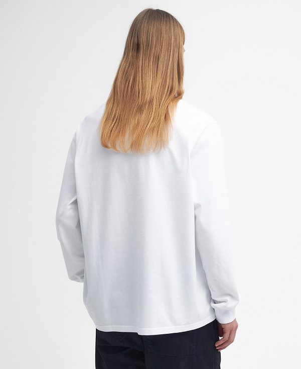 Barbour Portwell Oversized Long-sleeved T-shirt ασπρα | BABO88401
