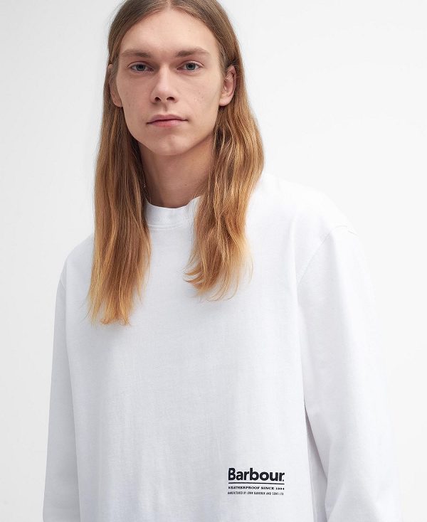 Barbour Portwell Oversized Long-sleeved T-shirt ασπρα | BABO88401
