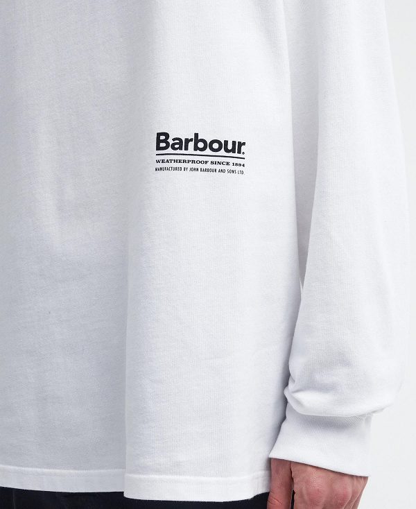 Barbour Portwell Oversized Long-sleeved T-shirt ασπρα | BABO88401