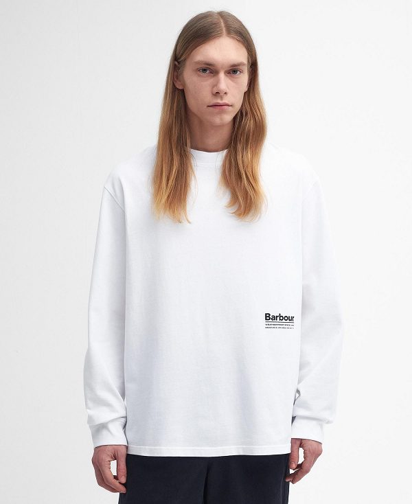 Barbour Portwell Oversized Long-sleeved T-shirt ασπρα | BABO88401
