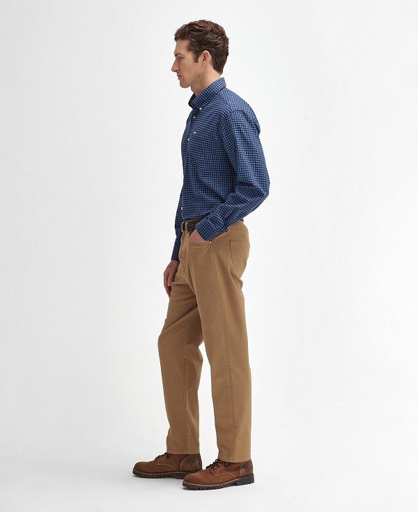 Barbour Preston Regular Long-sleeved Shirt σκουρο μπλε | BABO87910