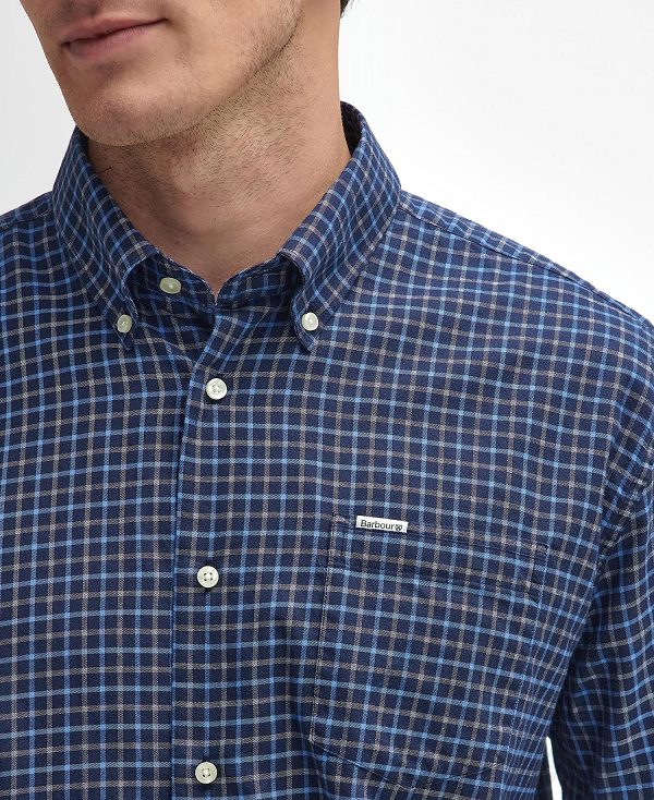 Barbour Preston Regular Long-sleeved Shirt σκουρο μπλε | BABO87910