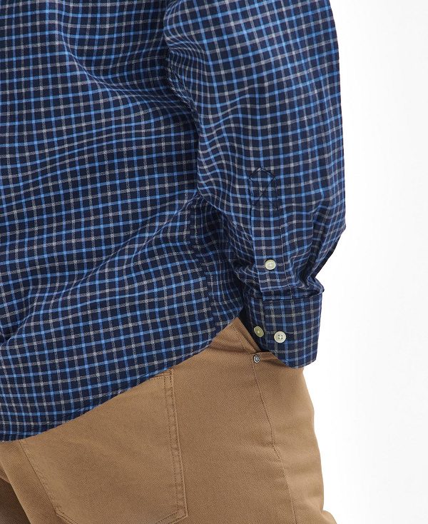 Barbour Preston Regular Long-sleeved Shirt σκουρο μπλε | BABO87910