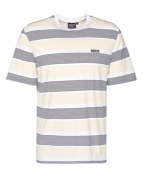 Barbour Putney Striped T-shirt ασπρα | BABO88359