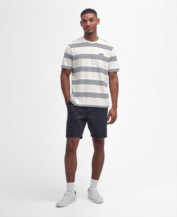 Barbour Putney Striped T-shirt ασπρα | BABO88359